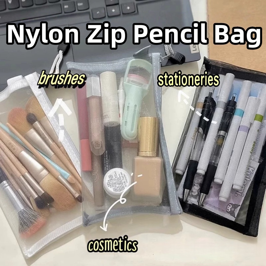 Clear Mesh Pencil Pouch For Exam - Pochette de rangement pour crayons en