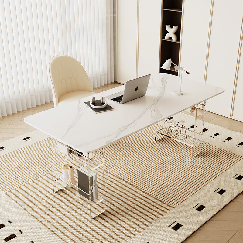 Office Furniture - Bureau flottant en pierre frittée haut