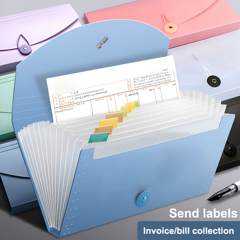 Expandable Accordion File Folder 13 Pockets - Porte-documents accordéon à 13 pochettes extensibles,