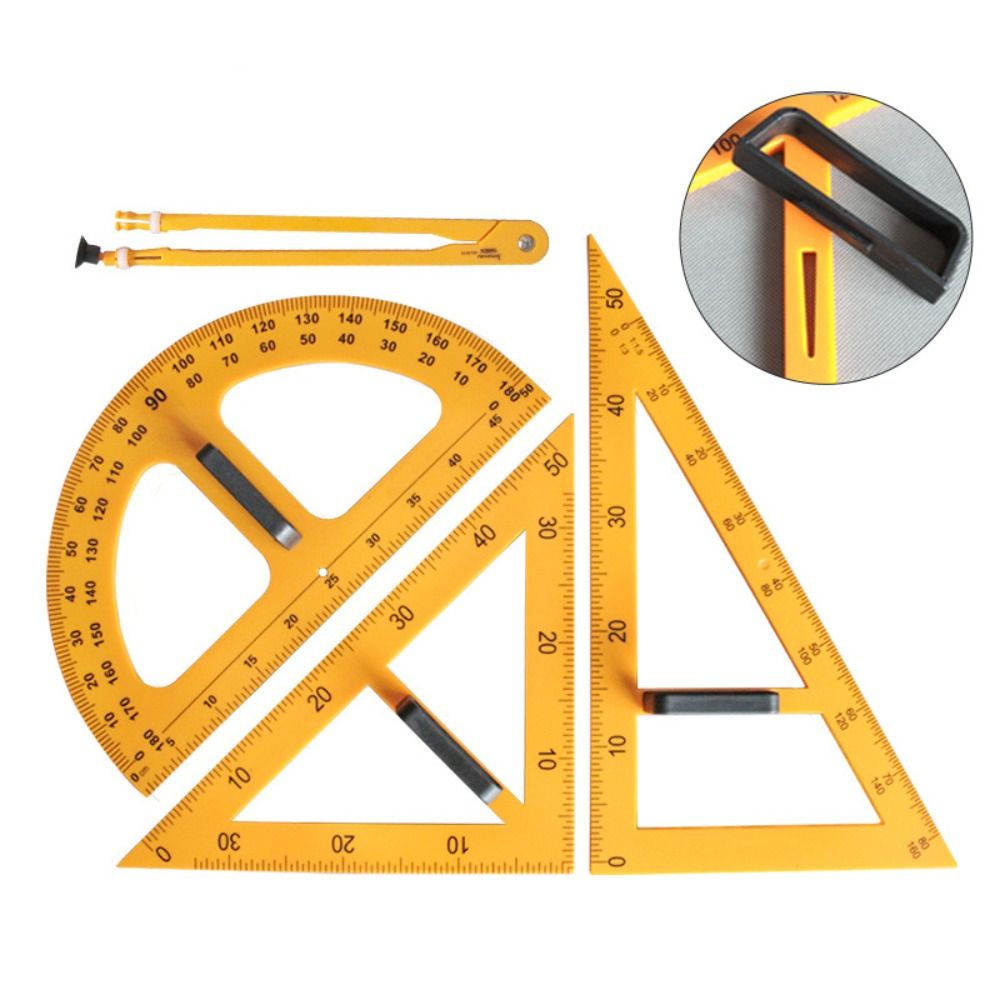 Math Geometry Set With Compass - Règle triangulaire durable de grande taille,