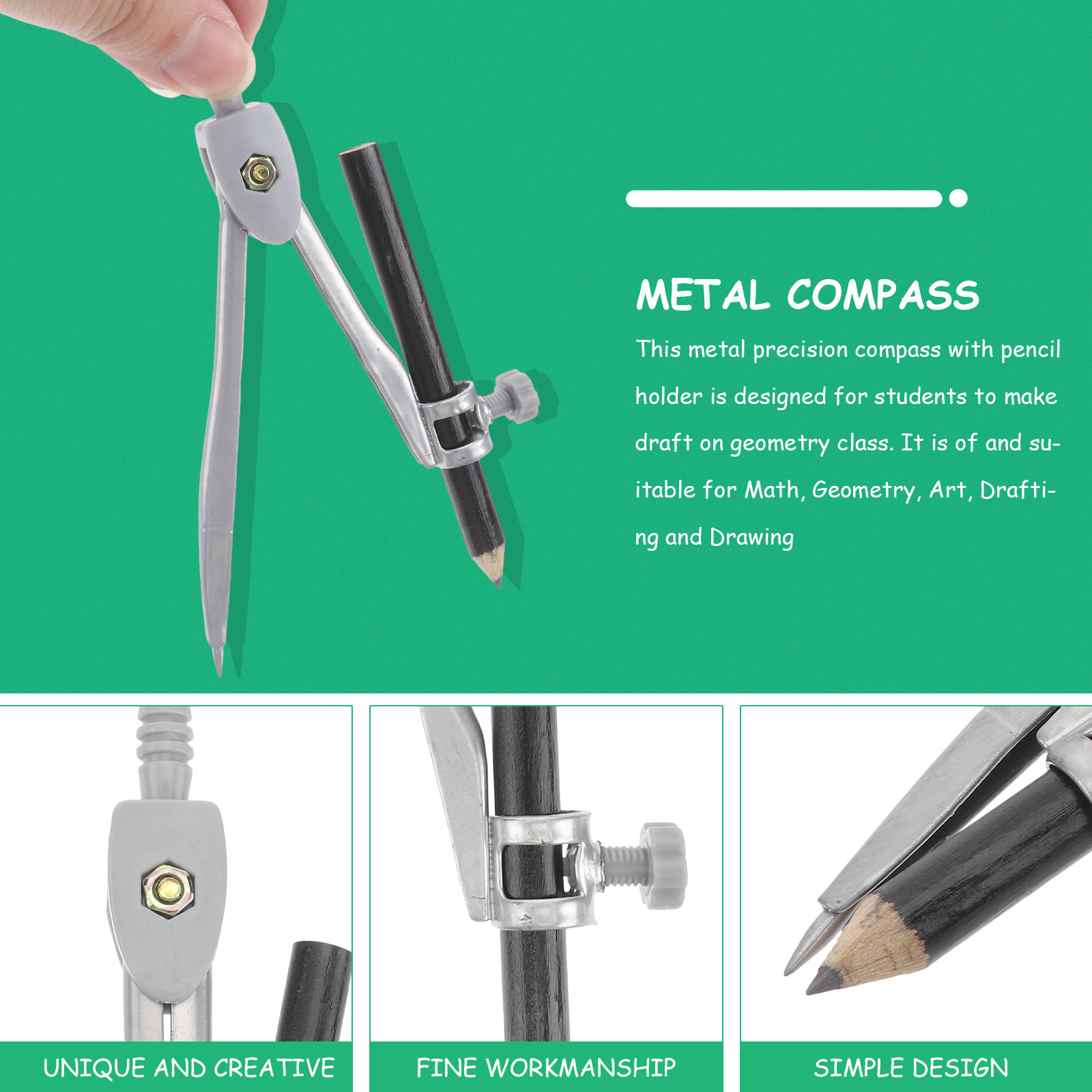 Compas professionnel en métal, - Math Geometry Set With Compass avis et prix