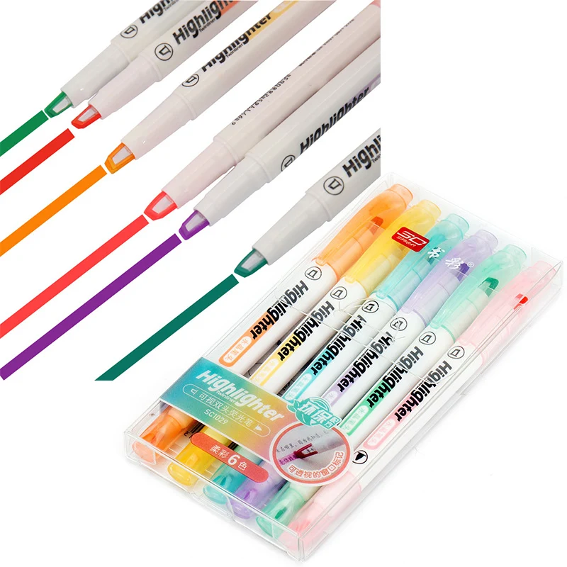 Surligneur à pointe de fenêtre - Pastel Highlighter Set Double Ended avis et prix